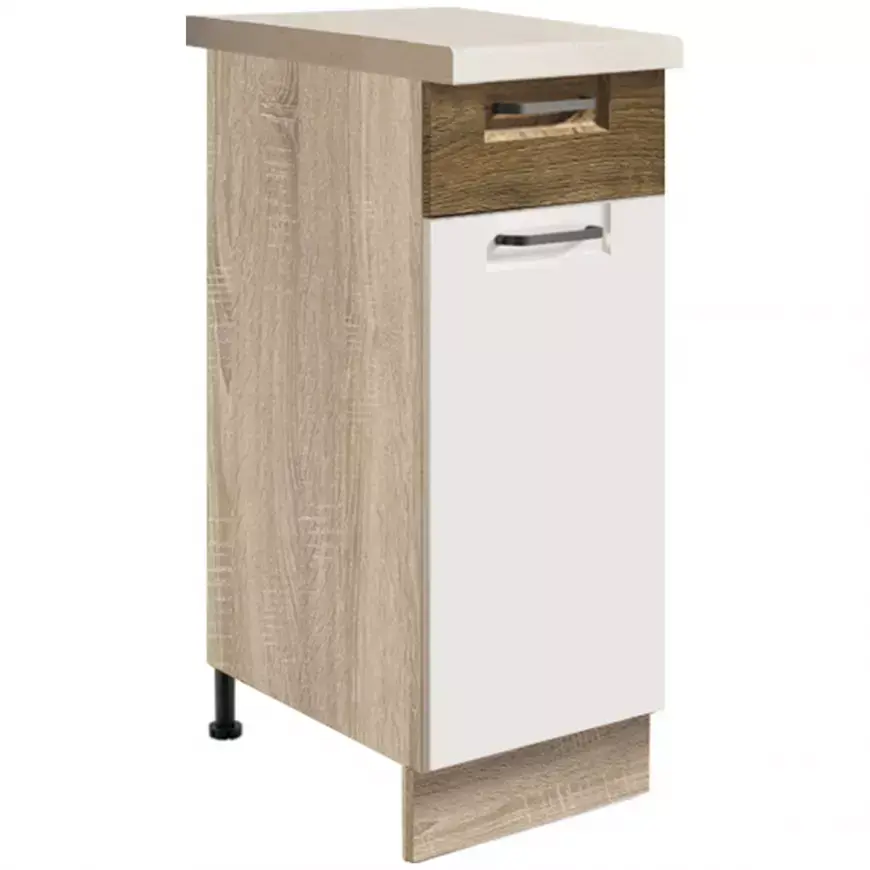 Kuchyňská Skříňka Favorit 1D Sonoma/White/Ribbeck/Ribbeck