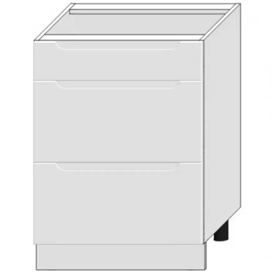 Kuchyňská skříňka Zoya D60s/3 bílý puntík/bílá