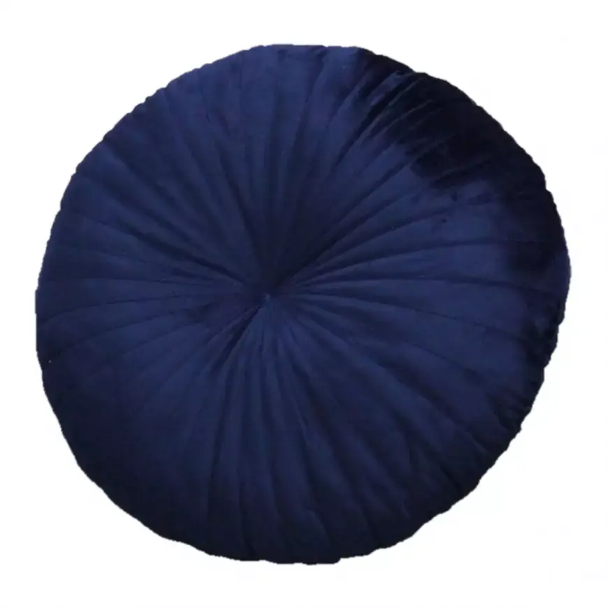 Polštář Velvet Round 45 tmavě modrý
