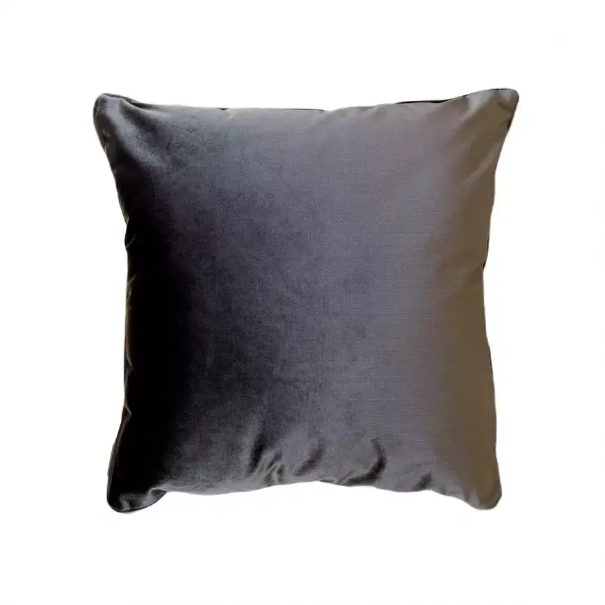 Polštář Velvet plain NL 174-43 45x45 stříbrný/hnědá