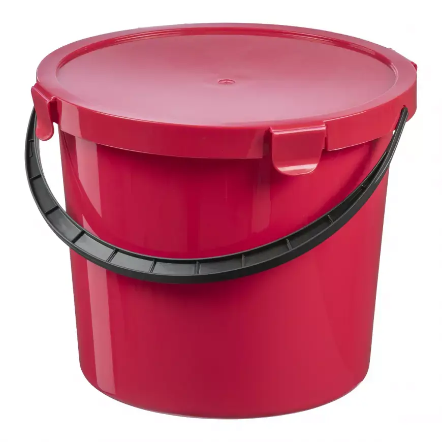 PLAST TEAM - Vědro s víkem 10L plastové červené