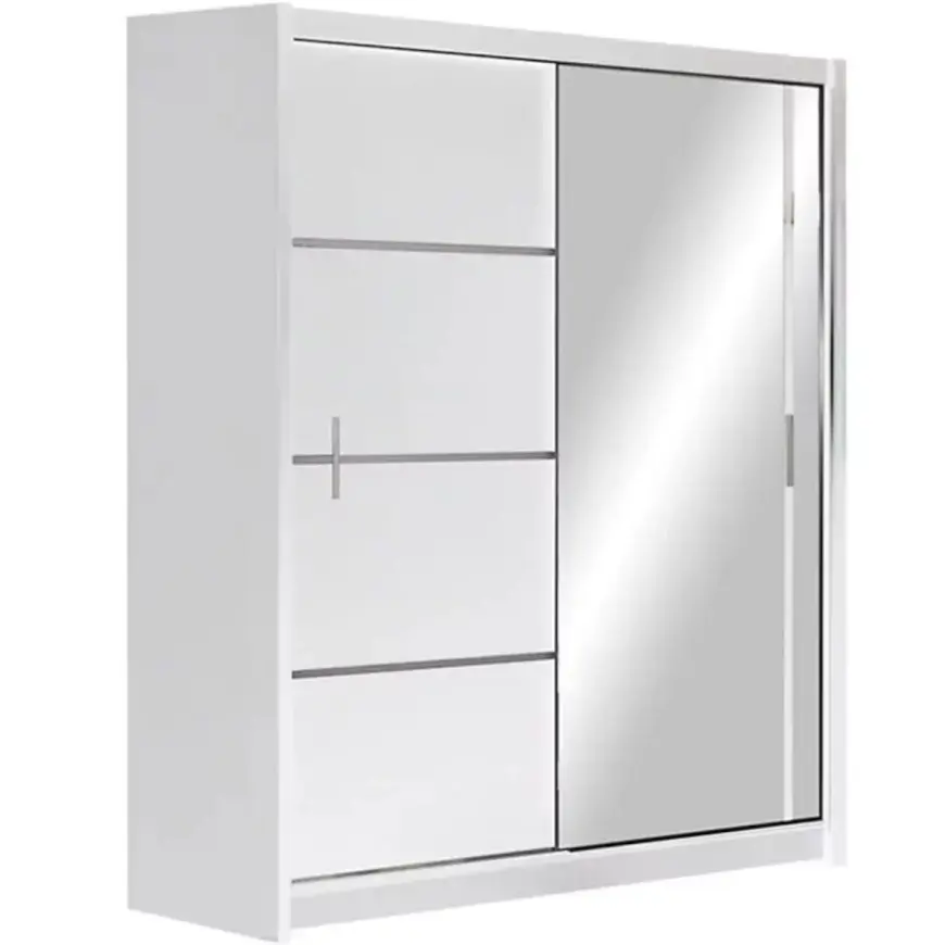 Šatní skříň Vista 150cm Bílá/Zrcadlo