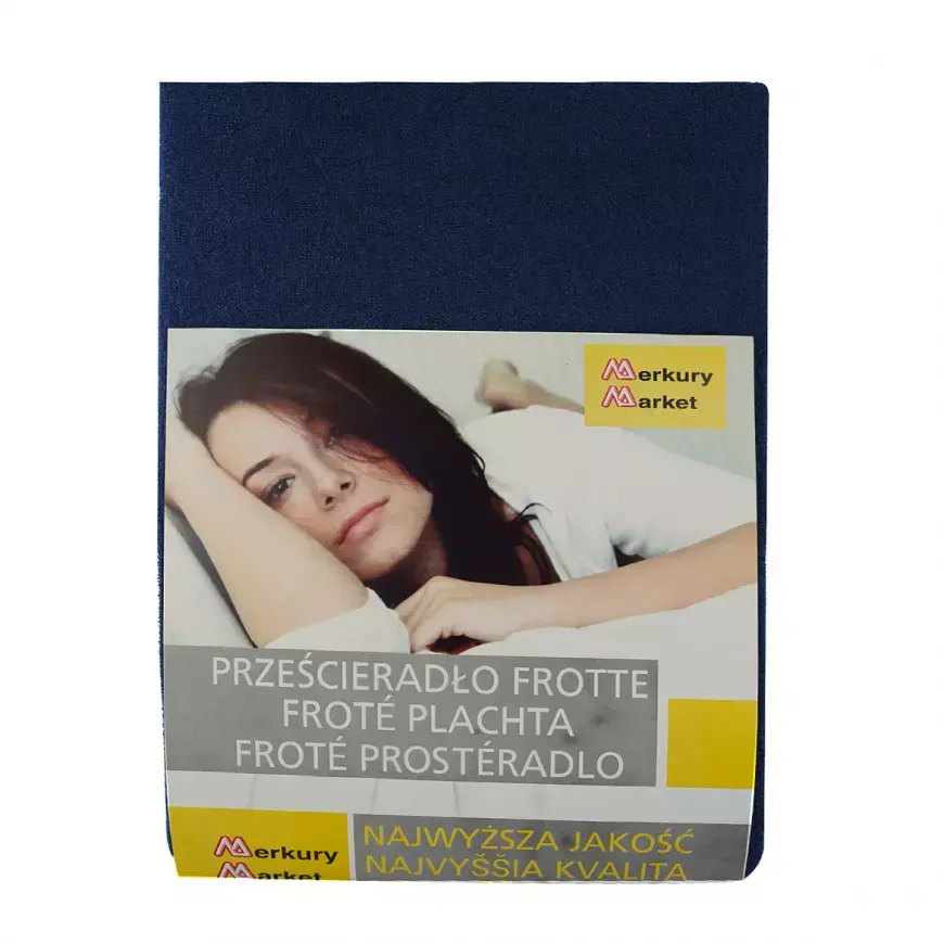 Froté napínací prostěradlo160x200 tmavě modré 34