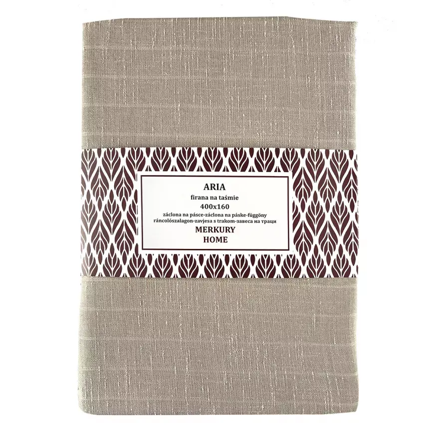 Záclona na řasící pásce ARIA polyester béžová 400x160 Merkury Home