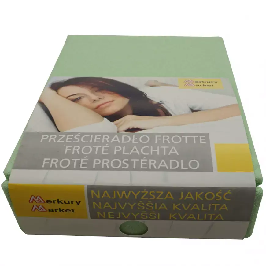 Napínací froté prostěradlo 140x200 BAR.10 světle zelené