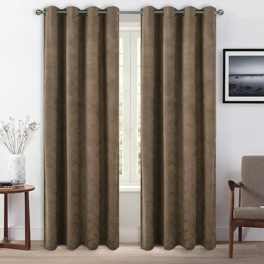 Závěs na kroužcích ADELA YC12078/240G/M2/12/140X250 hnědý