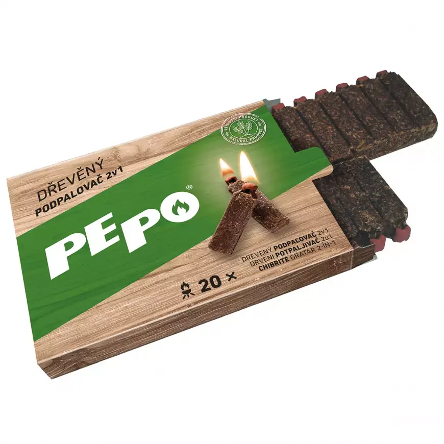 PE-PO Dřevěný podpalovač 20 podpalů