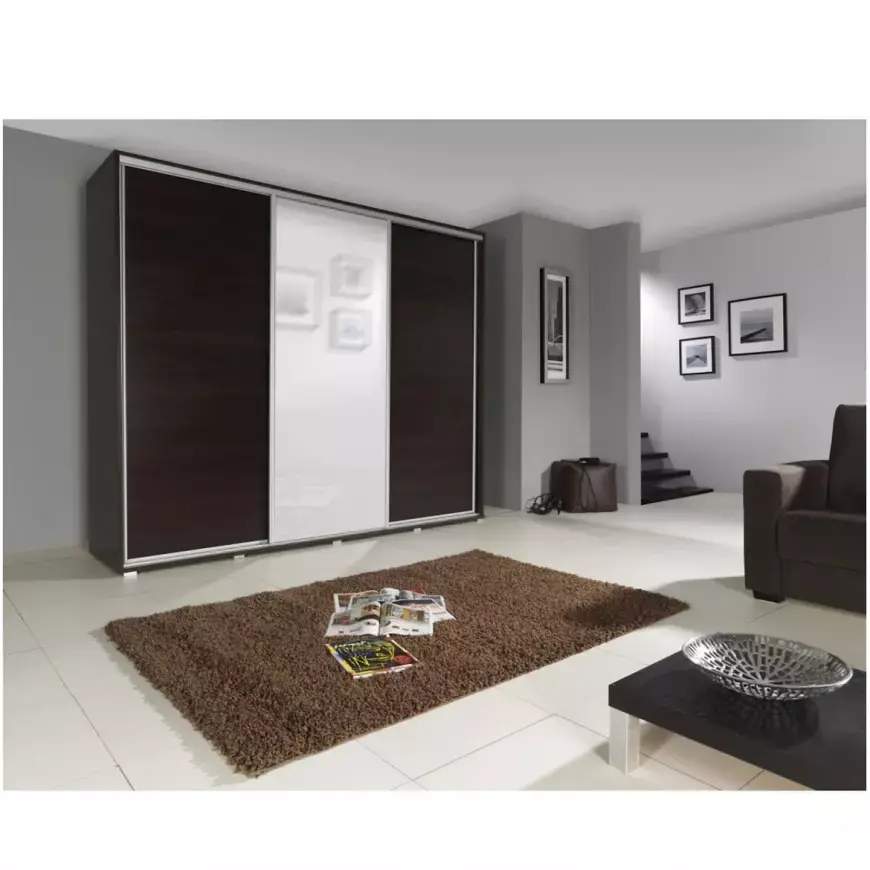 Šatní skříň Se Zrcadlem Penelopa 255 cm Wenge