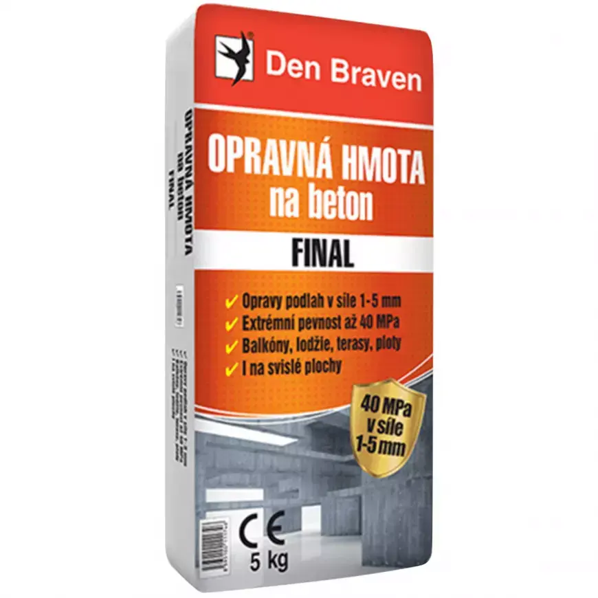 Den Braven Opravná hmota na beton FINAL Typ: pytel, Barva: šedá, Balení: