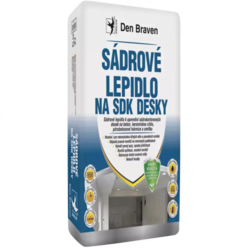 Den Braven Sádrové lepidlo na SDK desky 20 kg bílá