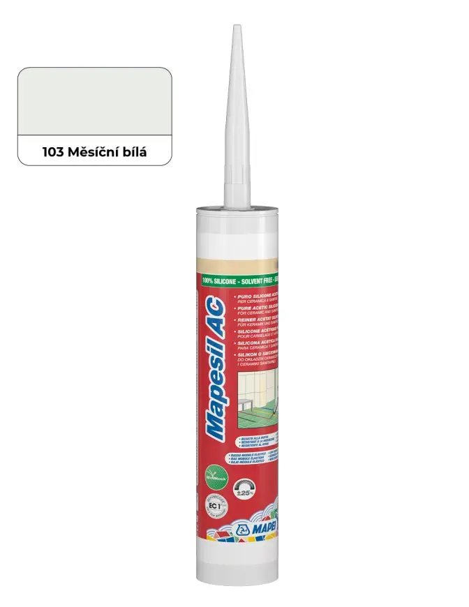 Sanitární silikon Mapei Mapesil 310 ml AC 103 měsíční bílá