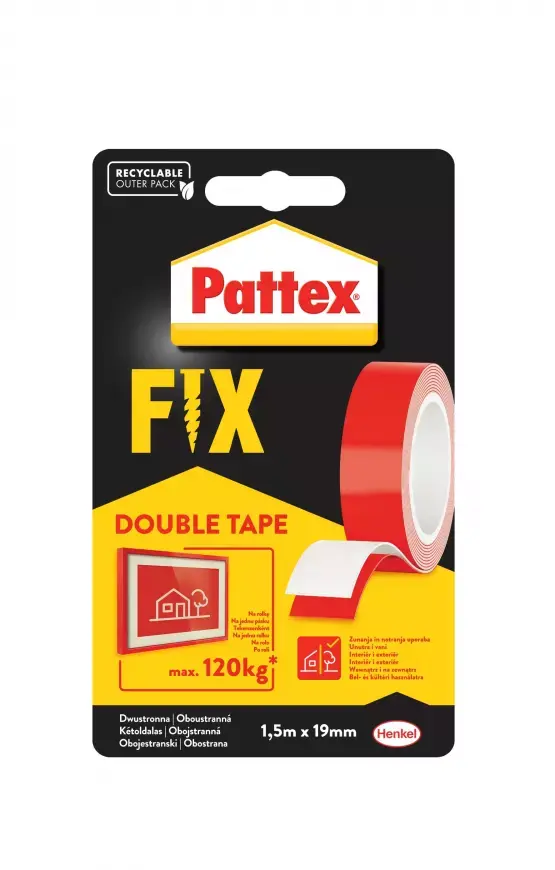 Henkel Pattex Fix - oboustranná páska, 1,5 m x 19 mm, nosnost 120 kg