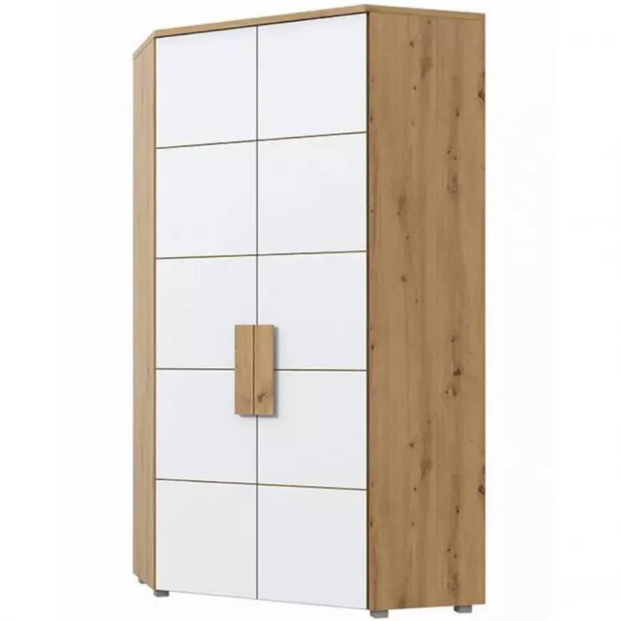 Rohová skříň Arkina 97 cm, dub artisan/bílá
