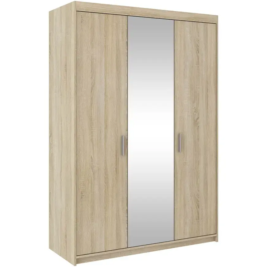 Šatní skříň Elena 133cm Dub Sonoma/Zrcadlo