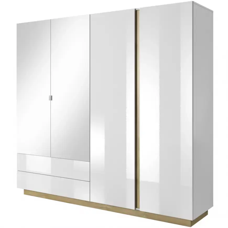 Šatní skříň Arco 220cm Dub Grandson/Bila Lesk
