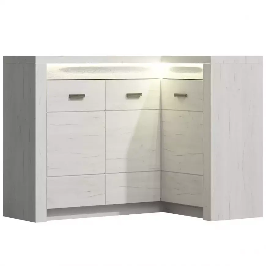 Komoda rohová Indianapolis 131/90 cm Kraft Bila