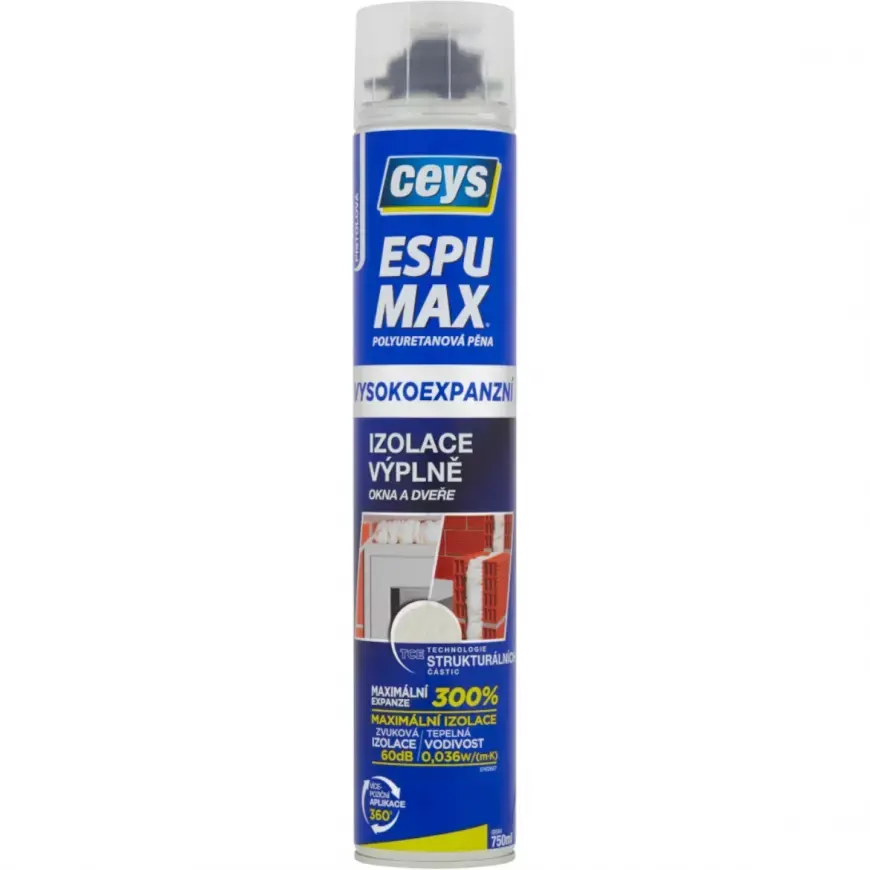 Pěna montážní vysokoexpanzní Ceys ESPUMAX pistolová 750 ml