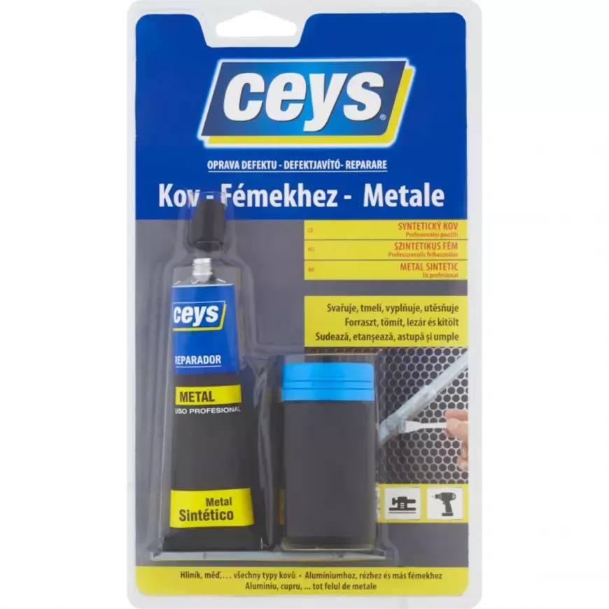 Lepidlo na syntetický kov Ceys OPRAVA DEFEKTU 40 ml + 40 g