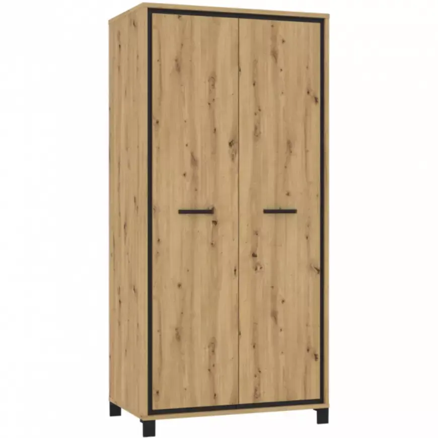 Šatní skříň Trondheim 99cm Dub Artisan/Černá