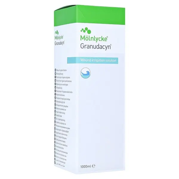 GRANUDACYN WOUND IRRIGATION SOLUTION 1000 ML, ČISTÍCÍ A OPLACHOVÝ ROZTOK NA RÁNY