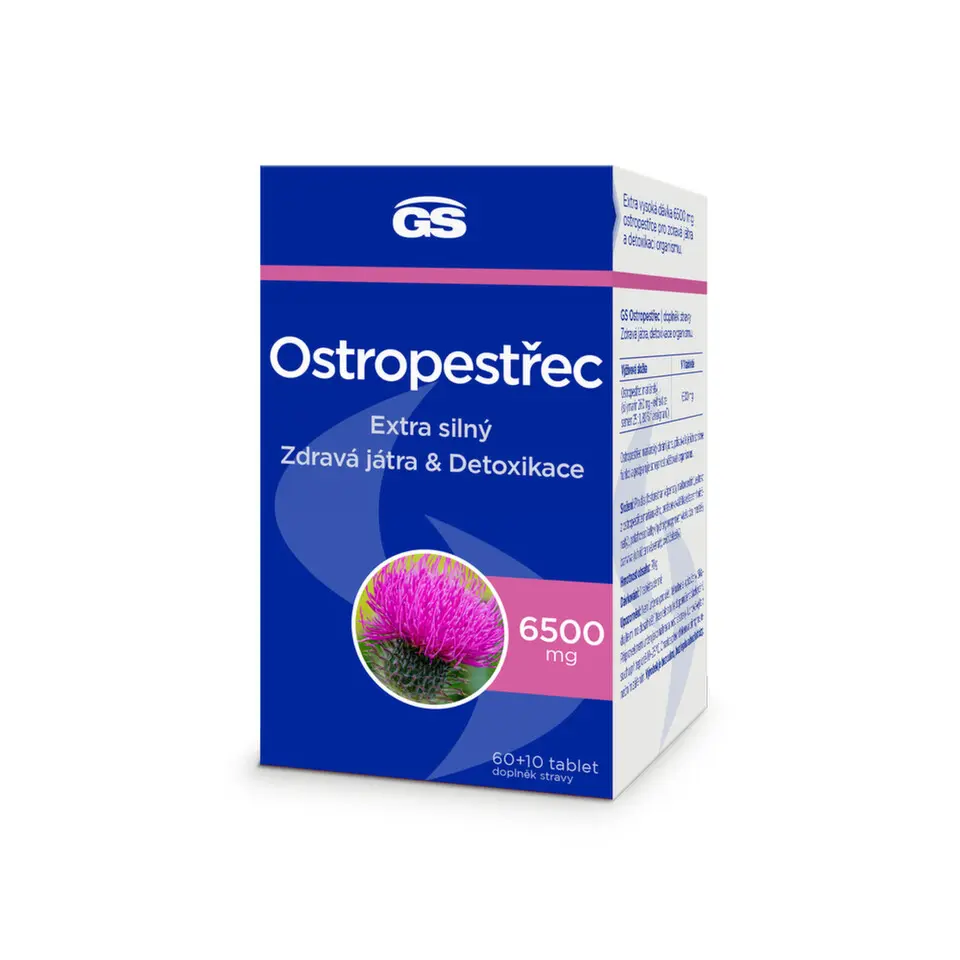 GS Ostropestřec 6500 mg 60 tablet + 10 tablet navíc