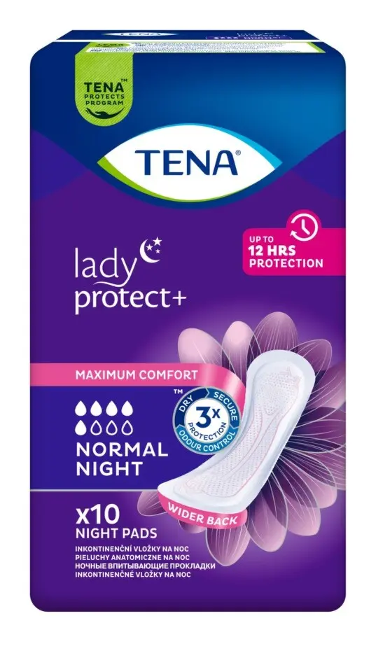 TENA Lady Protect+ Normal Night VLOŽKY ABSORPČNÍ,530ML,10KS