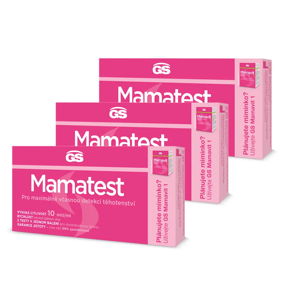 GS Mamatest Těhotenský test 2ks - balení 3 ks