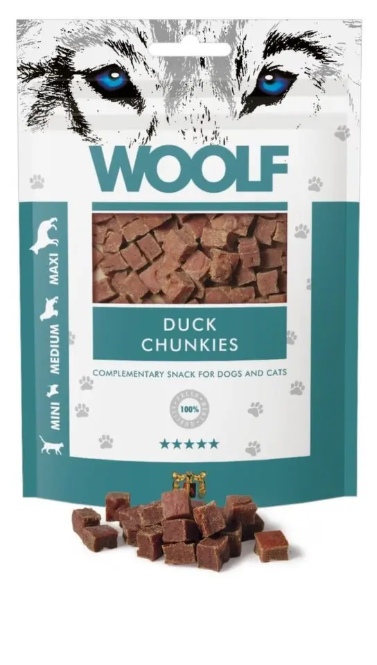 Woolf pochoutka duck chunkies 100g