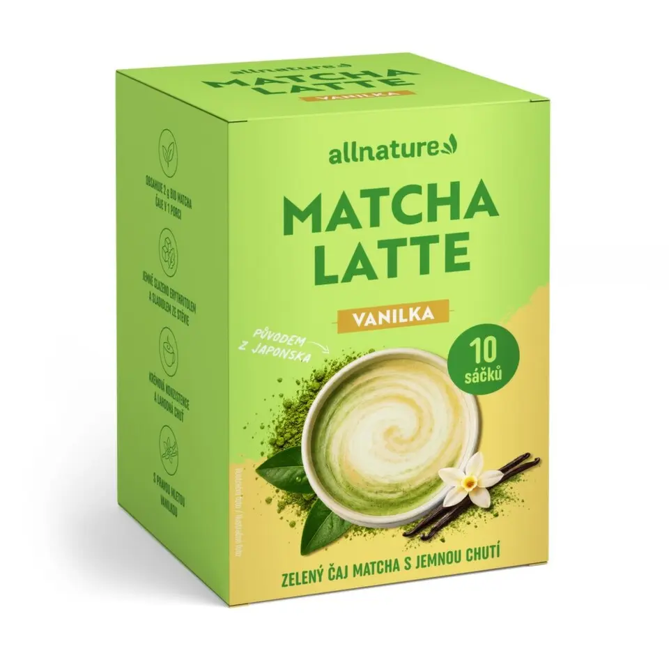 Allnature Matcha latte vanilka 10x17g