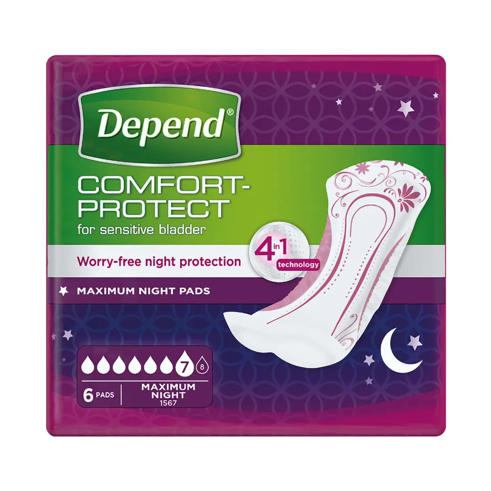 Depend Maximum night inkont.vložky ženy 6ks