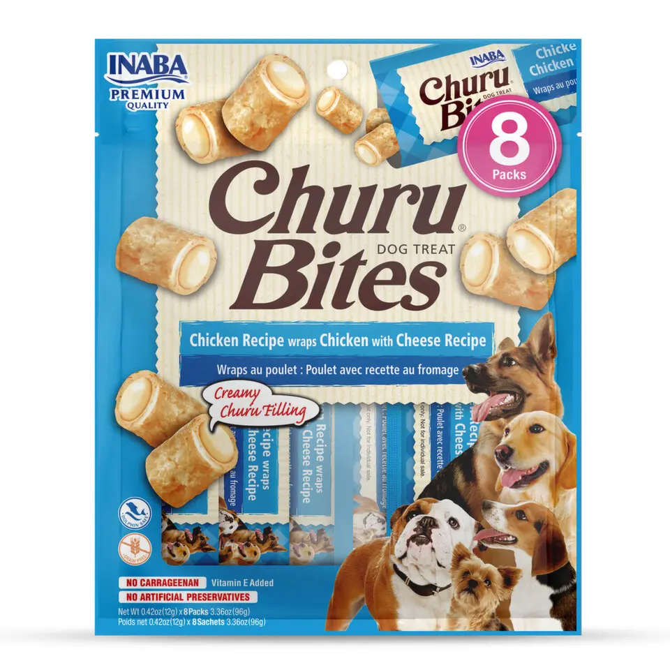 Churu Dog Bites Chicken Wraps Chicken Cheese 8x12g