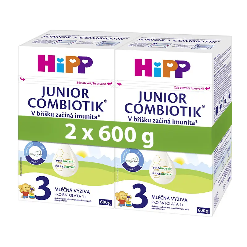 HiPP 3 Junior Combiotik mléčná výživa 600g - balení 2 ks