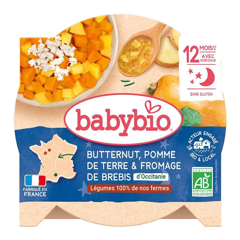 Babybio brambory + máslová dýně + ovčí sýr 230 g