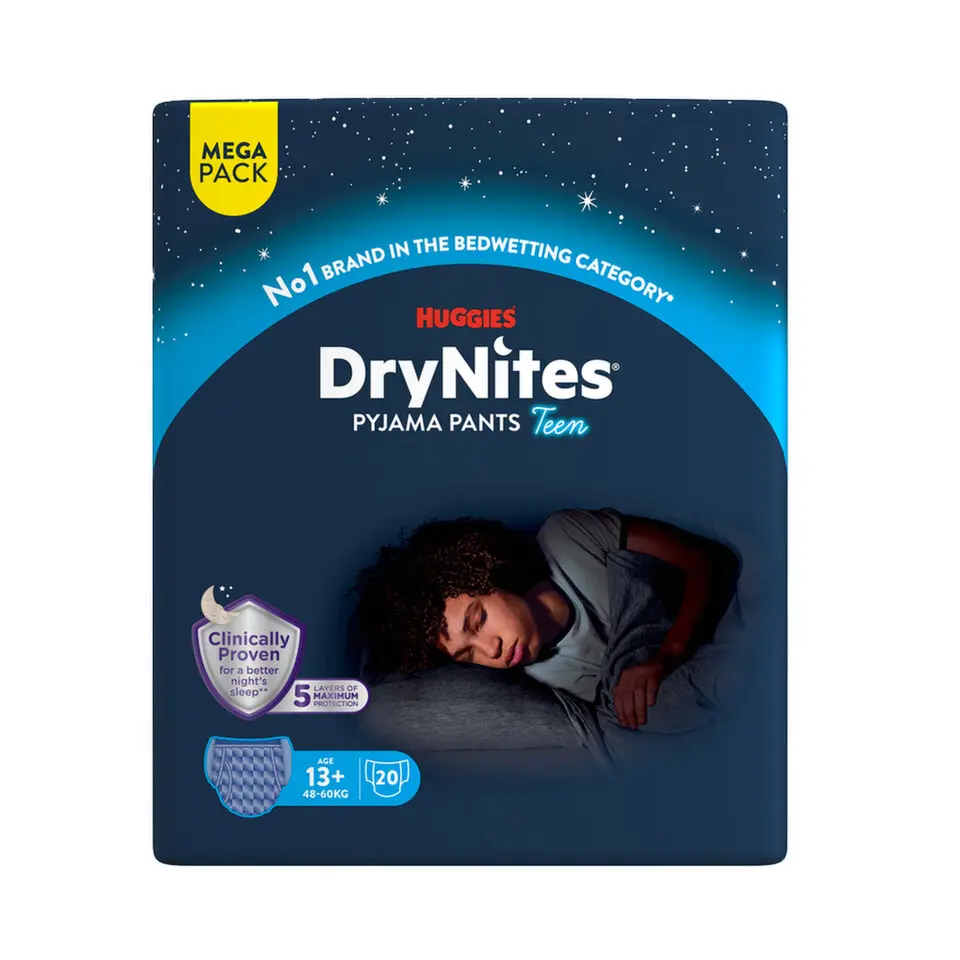 DryNites natahovací kalhotky na noc pro chlapce MEGA pack 13+ let / 48-60kg / 20ks