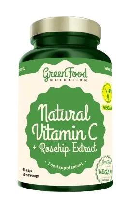GreenFood Natural Vitamin C+Rosehip Extract cps.60