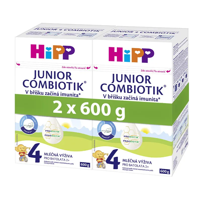 HiPP 4 Junior Combiotik mléčná výživa 600g - balení 2 ks