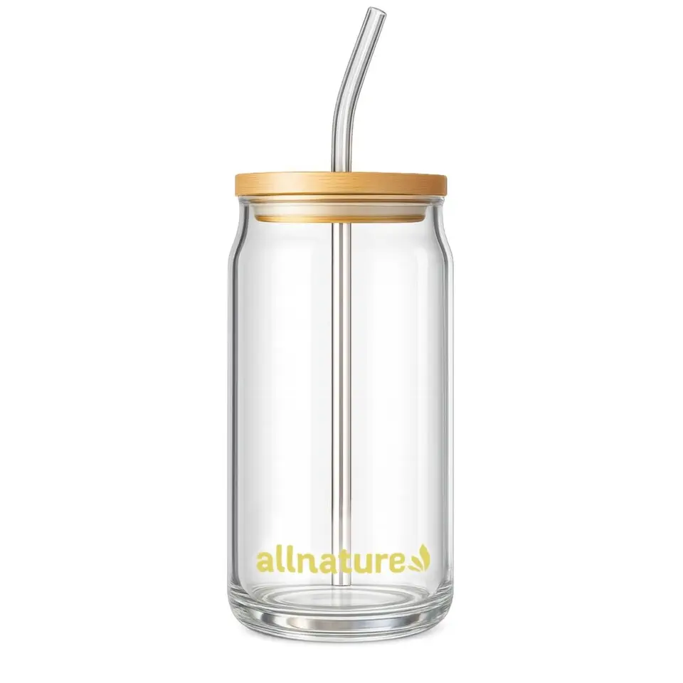 Allnature Sklenice s brčkem 480ml