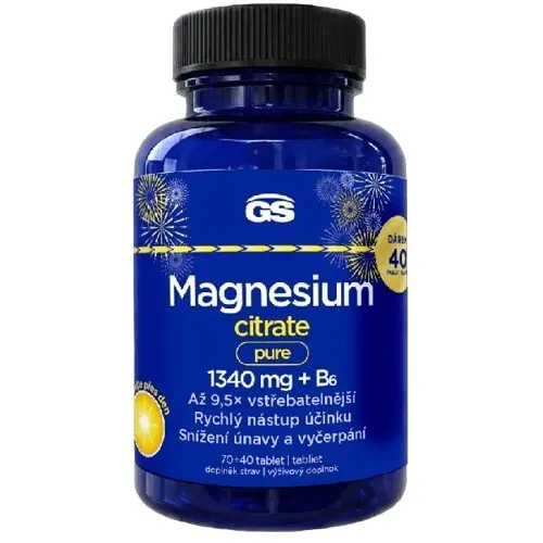 GS Magnesium citrate pure 1340mg+B6 tbl.70+40 dár.