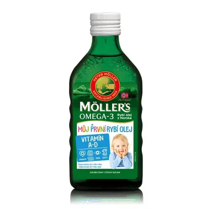 Möller's Můj první rybí olej z tresčích jater pro děti, doplněk stravy 250 ml