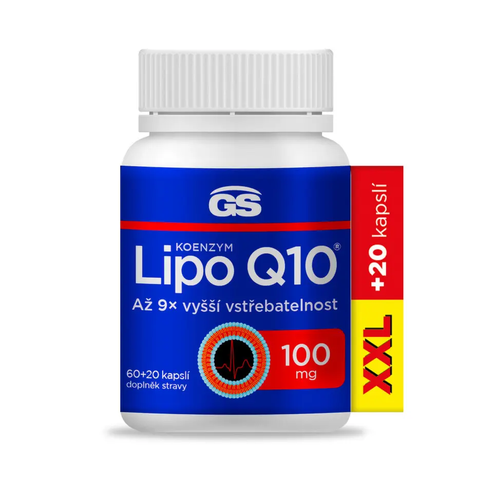 GS Koenzym Lipo Q10 100 mg XXL 60 + 20 kapslí