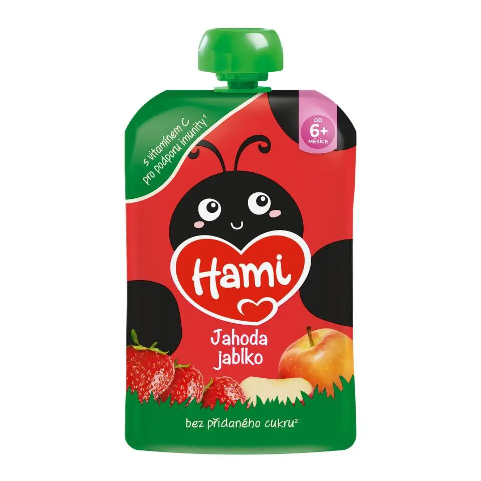 Hami Ovocný příkrm s vitamínem C Jahoda a jablko