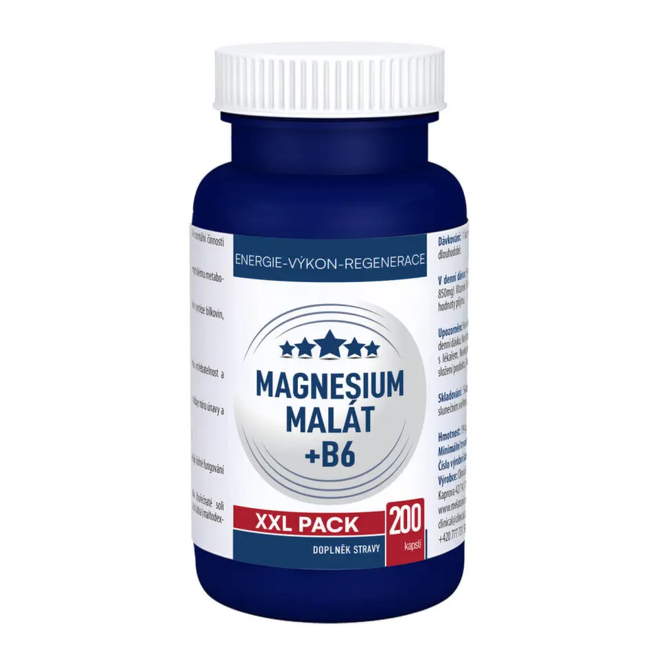 CLINICAL Magnesium malát + B6 200 kapslí
