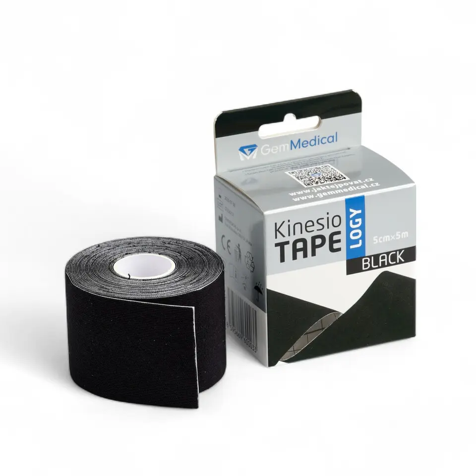 GemMedical kinesiology tape 5cmx5m černý