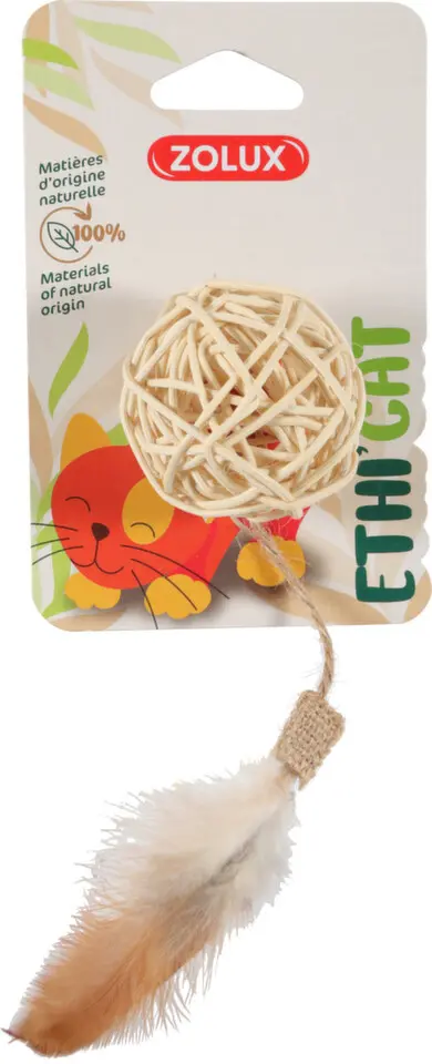 Hračka kočka Ethicat Rattan míček Zolux