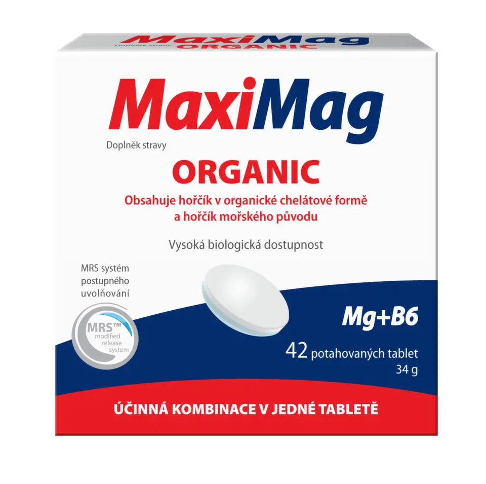 MaxiMag Organic 42 potahovaných tablet