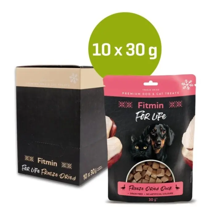 Fitmin FL dog,cat poch. Mrazem sušené kachní 10x30g + Množstevní sleva