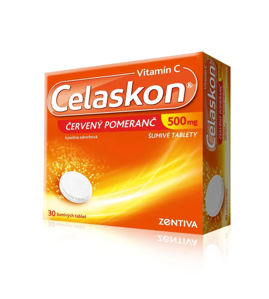 Celaskon červený pomeranč 500mg 30 šumivých tablet