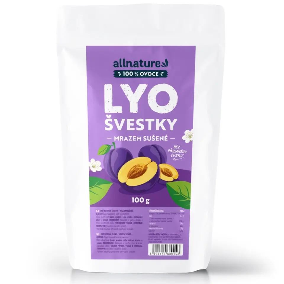 Allnature Švestky Lyo mrazem sušené 100g