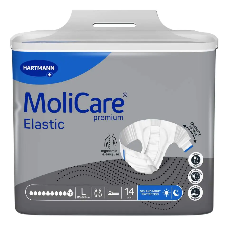KALHOTKY ZALEPOVACÍ MOLICARE ELASTIC 10 KAPEK L BOKY 115-145CM,4279ML,14KS