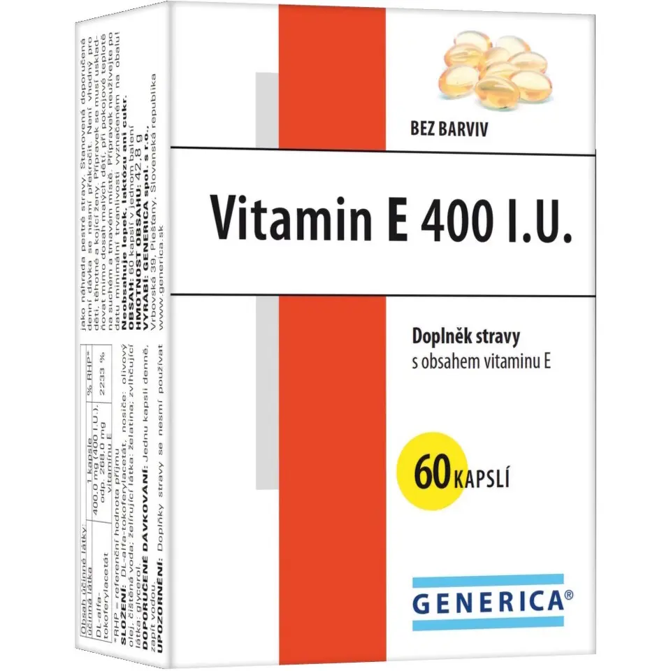 GENERICA Vitamin E 400 mg 60 kapslí